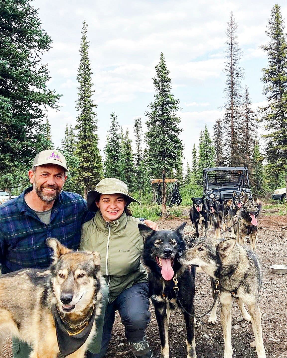 Brett Endes with a team of working dogs