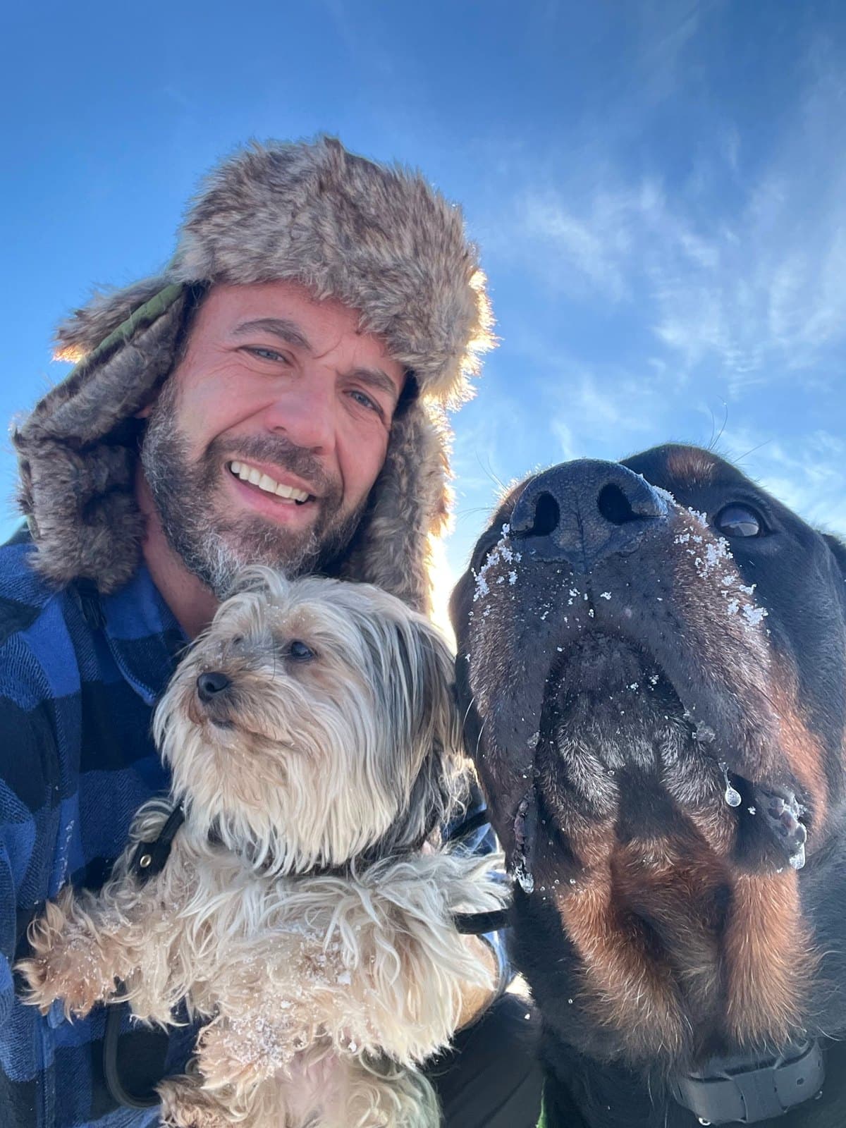 Brett Endes with his own dogs