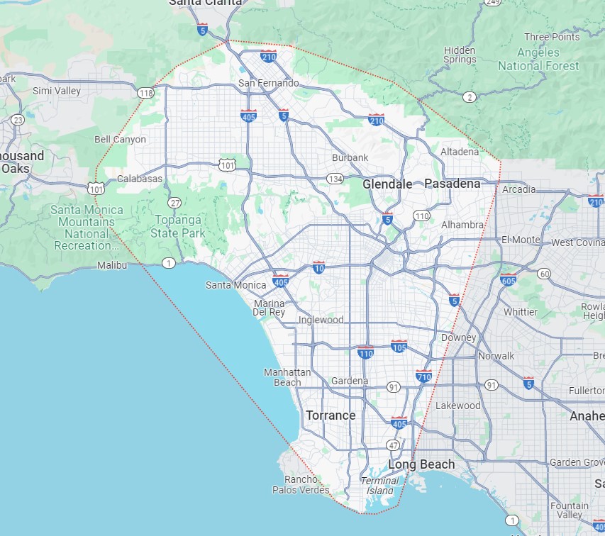 Dog Savant Service Map LA
